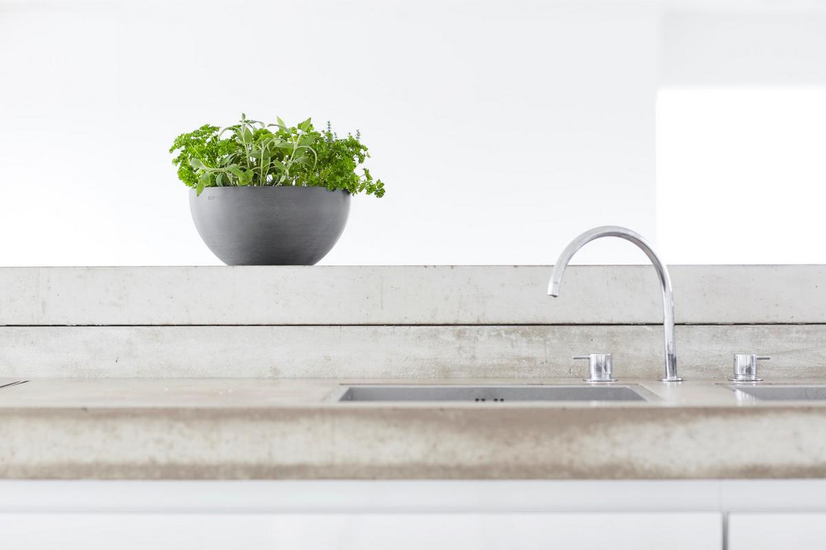 BLUMENTOPF Brussels 25/12 cm Grau - Grau, Kunststoff (25/12cm) - Ecopots