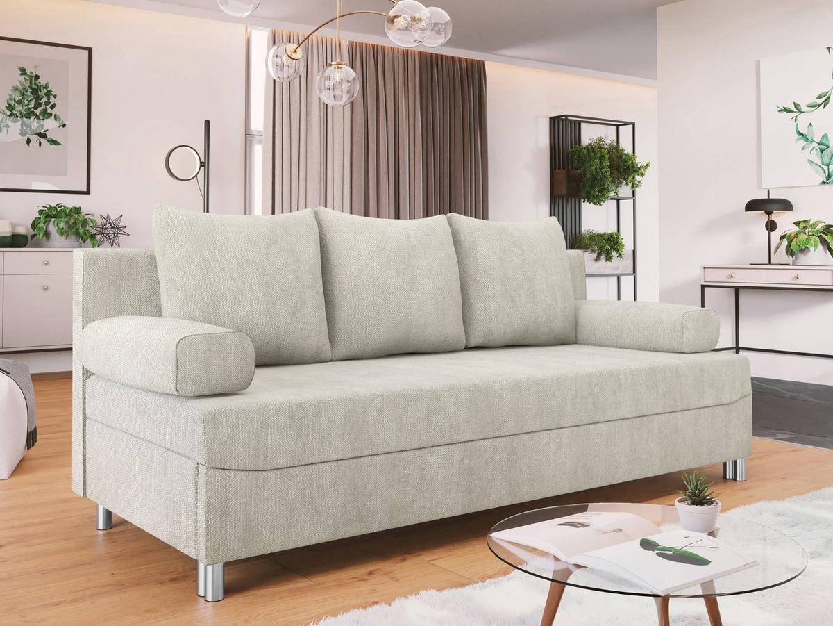 SCHLAFSOFA Dover - Sandfarben/Chromfarben, Holz/Kunststoff (192/86/80cm) - MIRJAN24