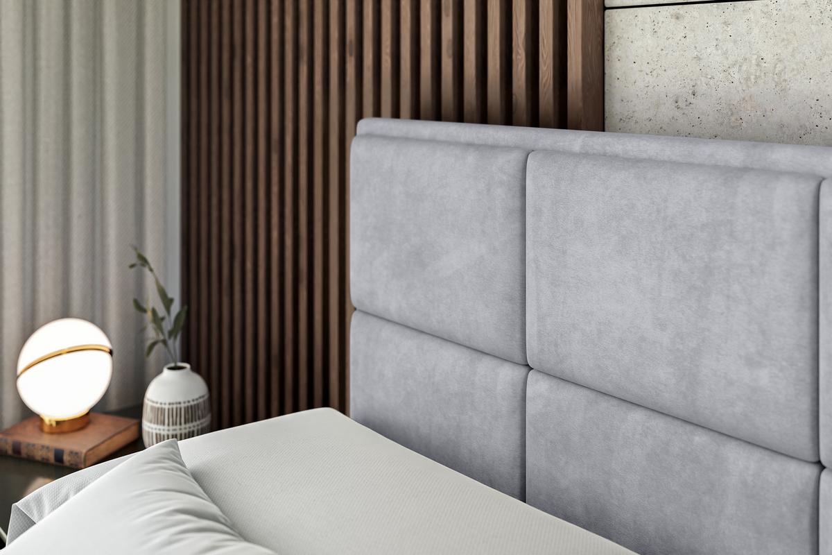 BOXBETT mit Matratze H3 und Lattenrost - NOVA - 140x200 Hellgrau - Hellgrau, Holzwerkstoff (140/200cm) - ALTDECOR