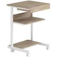 SCHREIBTISCH Spanplatte Metall Eiche - Eichefarben/Weiß, Holzwerkstoff/Metall (56/51/79cm) - HOMCOM
