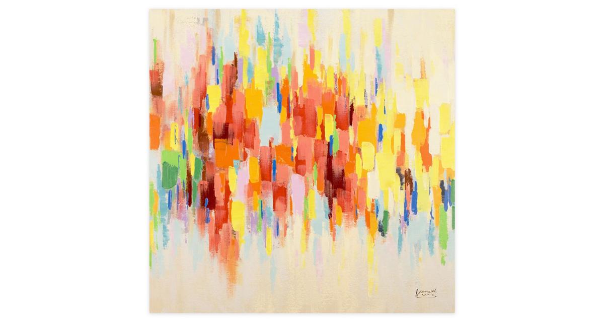 ACRYLBILD HANDGEMALT 80/80 cm - Beige/Multicolor, Holz/Textil (80/80cm) - KUNSTLOFT