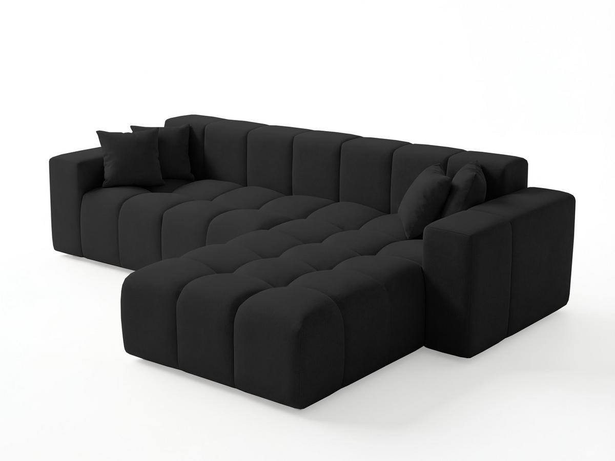 ECKSOFA Loopo Schwarz Rechts - Schwarz, Holz/Textil (265/180cm) - Graingold