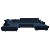 WOHNLANDSCHAFT Torezio Bis, Seite: Links - Blau, Holz/Textil (346/90/203cm) - MIRJAN24