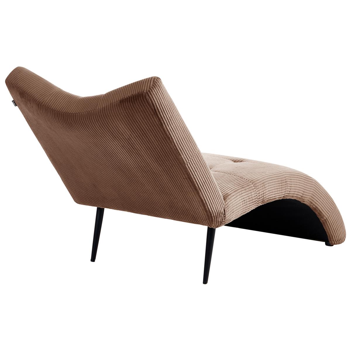 CHAISELONGUE Cord Sandbeige Quilly - Sandfarben/Beige, Textil (83/97/153cm) - Beliani