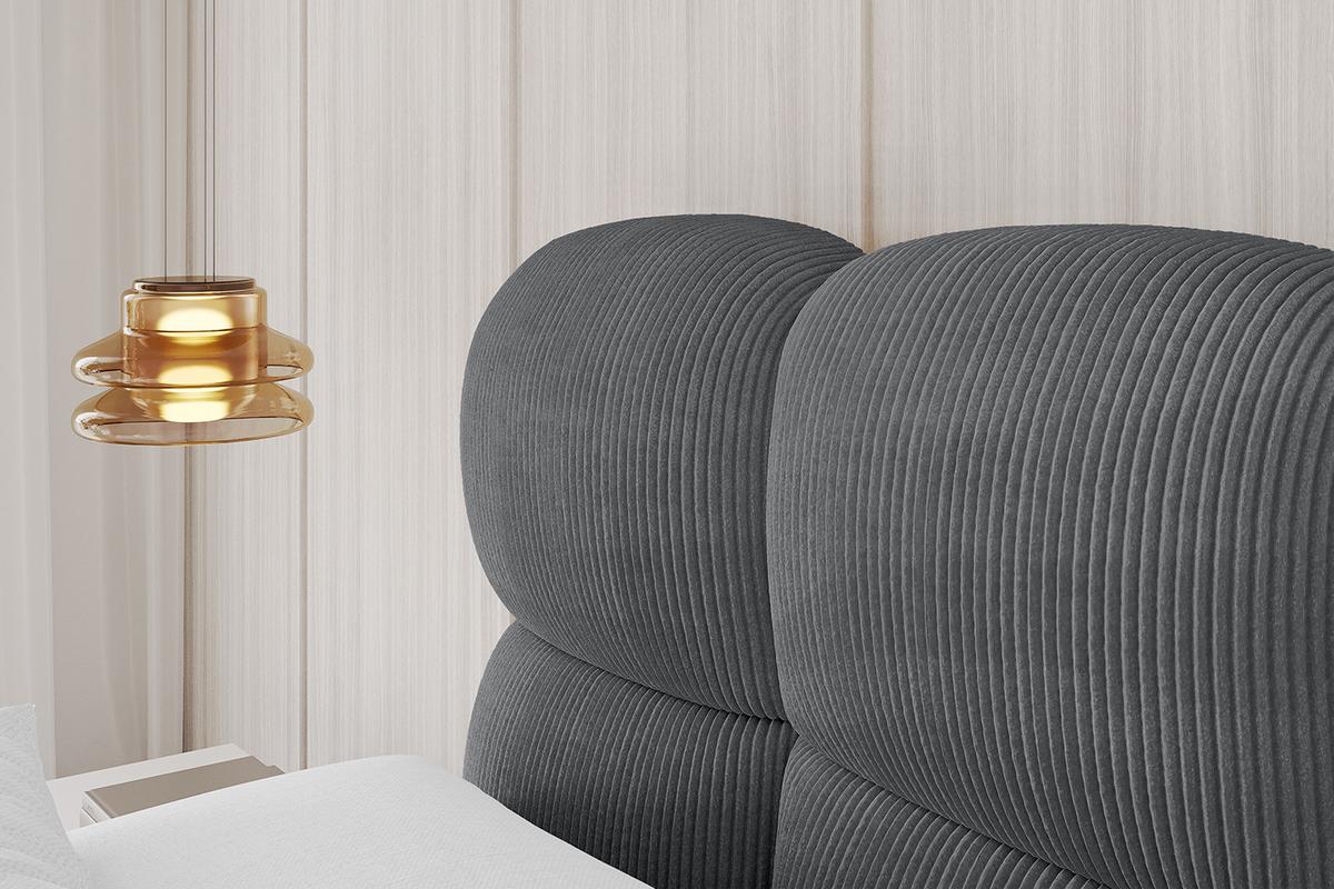 POLSTERBETT mit Bettkasten und Lattenrost, Bett mit Matratze H3/H4 - NOMA 180x200 Dunkelgrau - Anthrazit, Holzwerkstoff/Textil (180/200cm) - ALTDECOR