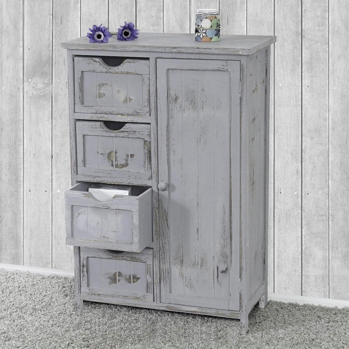 KOMMODE Grau - Grau, Holz (55/82/30cm) - MCW
