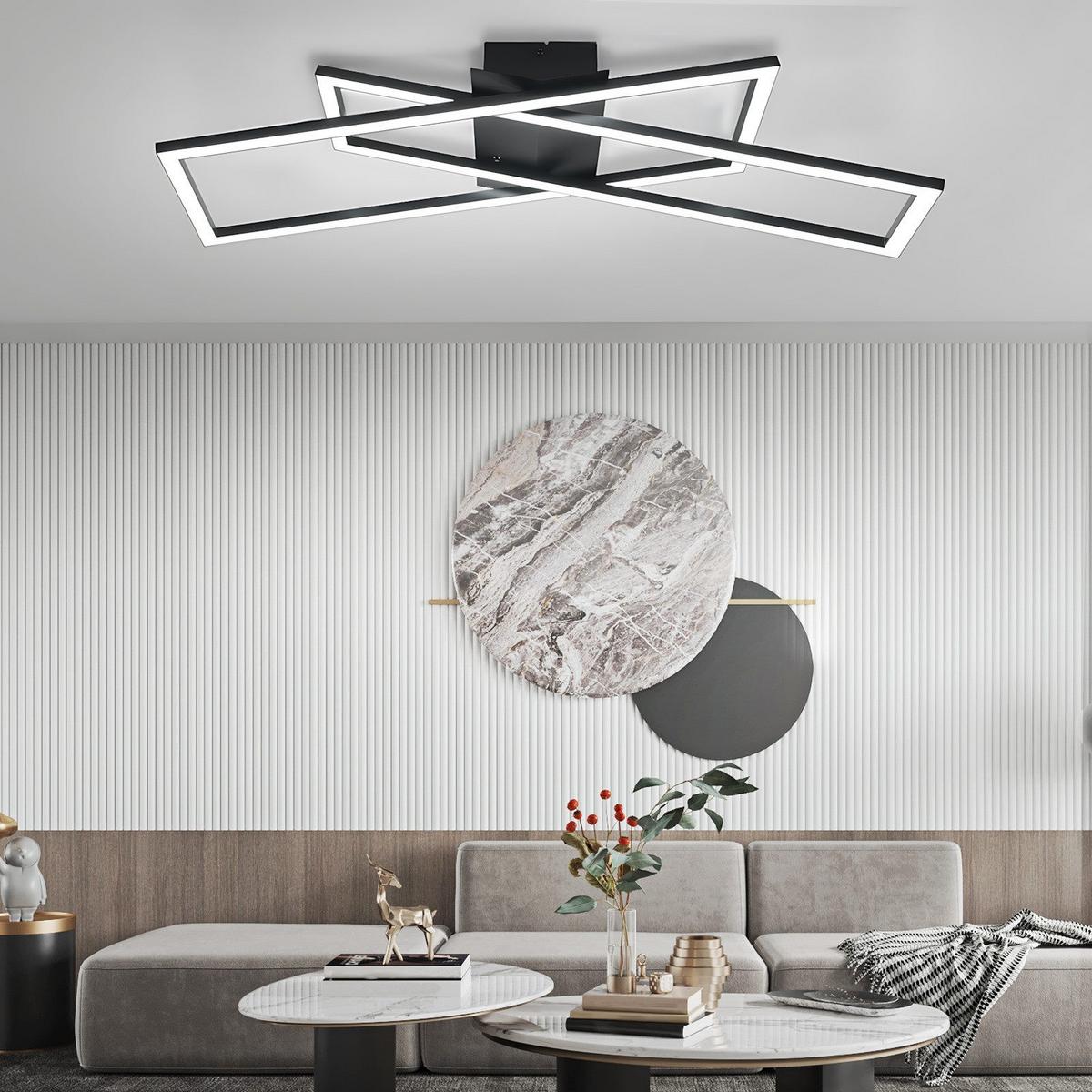 LED-DECKENLEUCHTE Lowry 22/67/13.5cm - Schwarz, Metall (67/22/13.5cm) - Nettlife