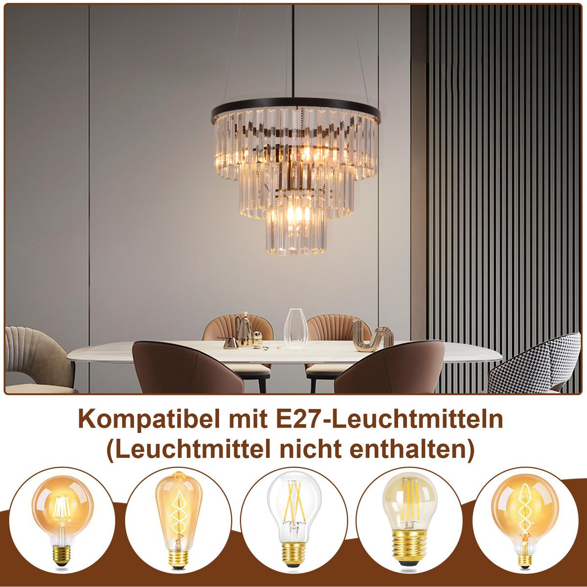 HÄNGELEUCHTE Brynq 40/156/40 cm - Schwarz, Metall (40/40/156cm) - ZMH
