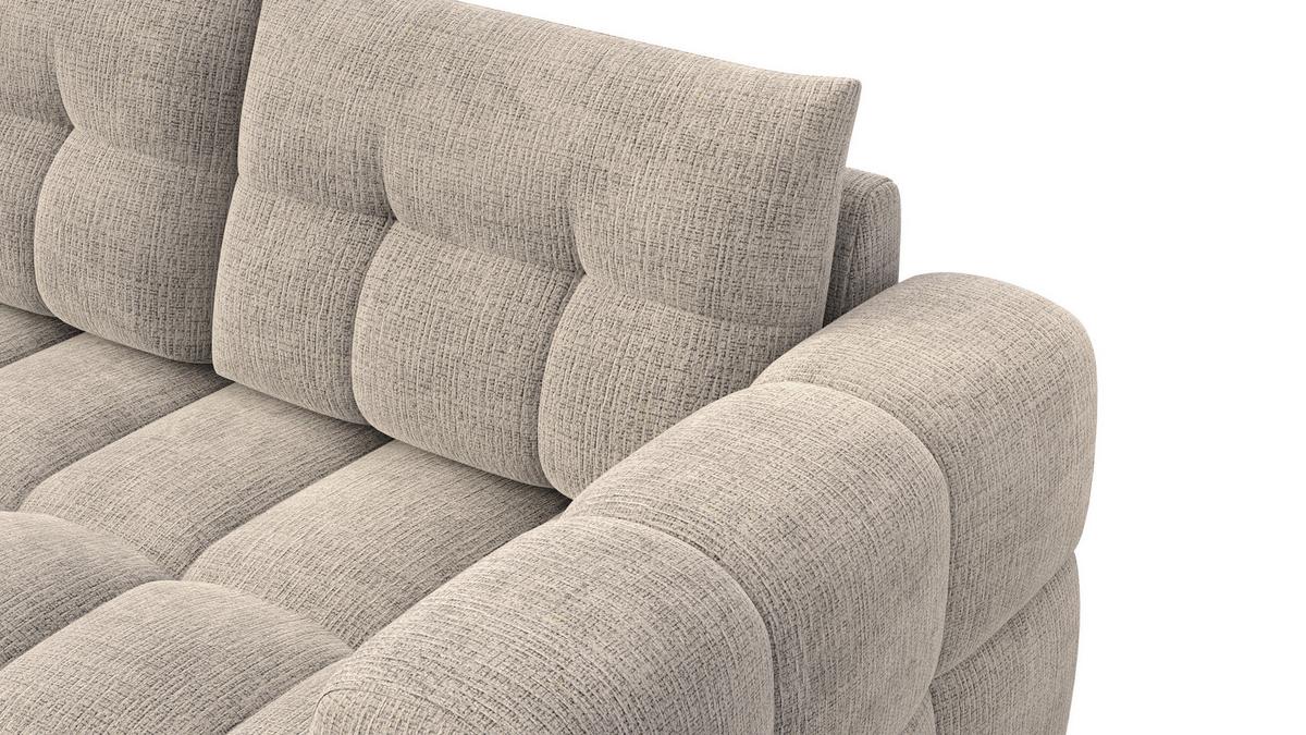ECKSOFA CLOUDI 4-Sitzer links, beige - Beige/Schwarz, Holz/Textil (294/160cm) - Wozimo