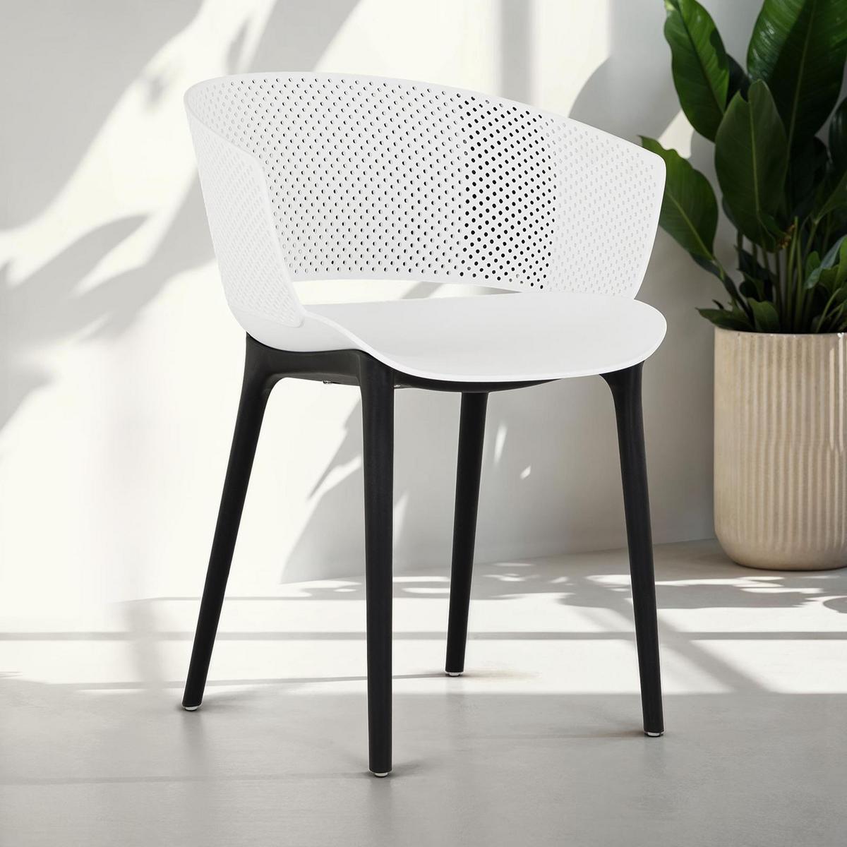 GARTENSTÜHLE OLINDO 4ER-SET - Weiß, Textil (43/81/47cm) - IDIMEX