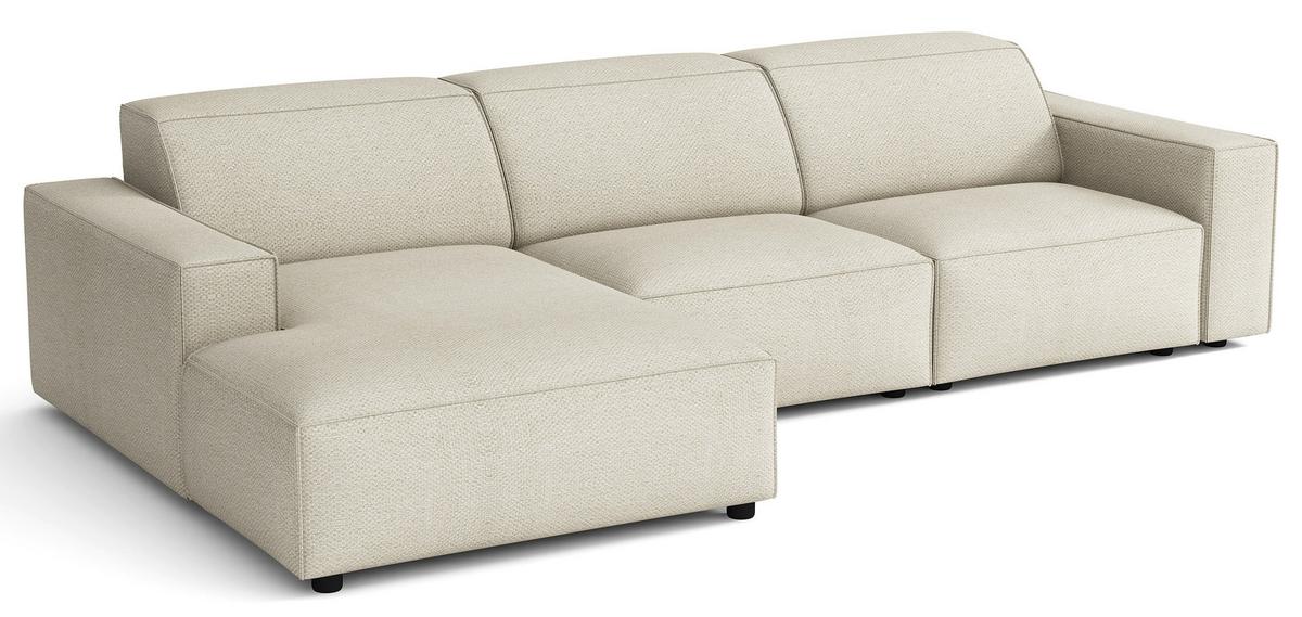 ECKSOFA Sellmo 287 cm - Creme/Schwarz, Kunststoff/Textil (292/166cm) - Selsey