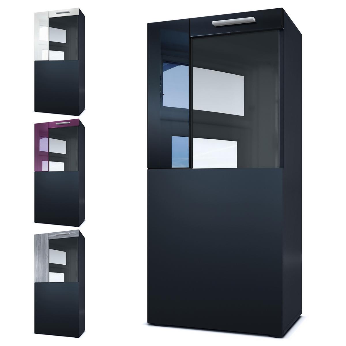 VITRINE Movie Absetzungen in Schwarz Hochglanz - Schwarz Hochglanz, Holzwerkstoff (50.5/111/32.5cm) - Vladon