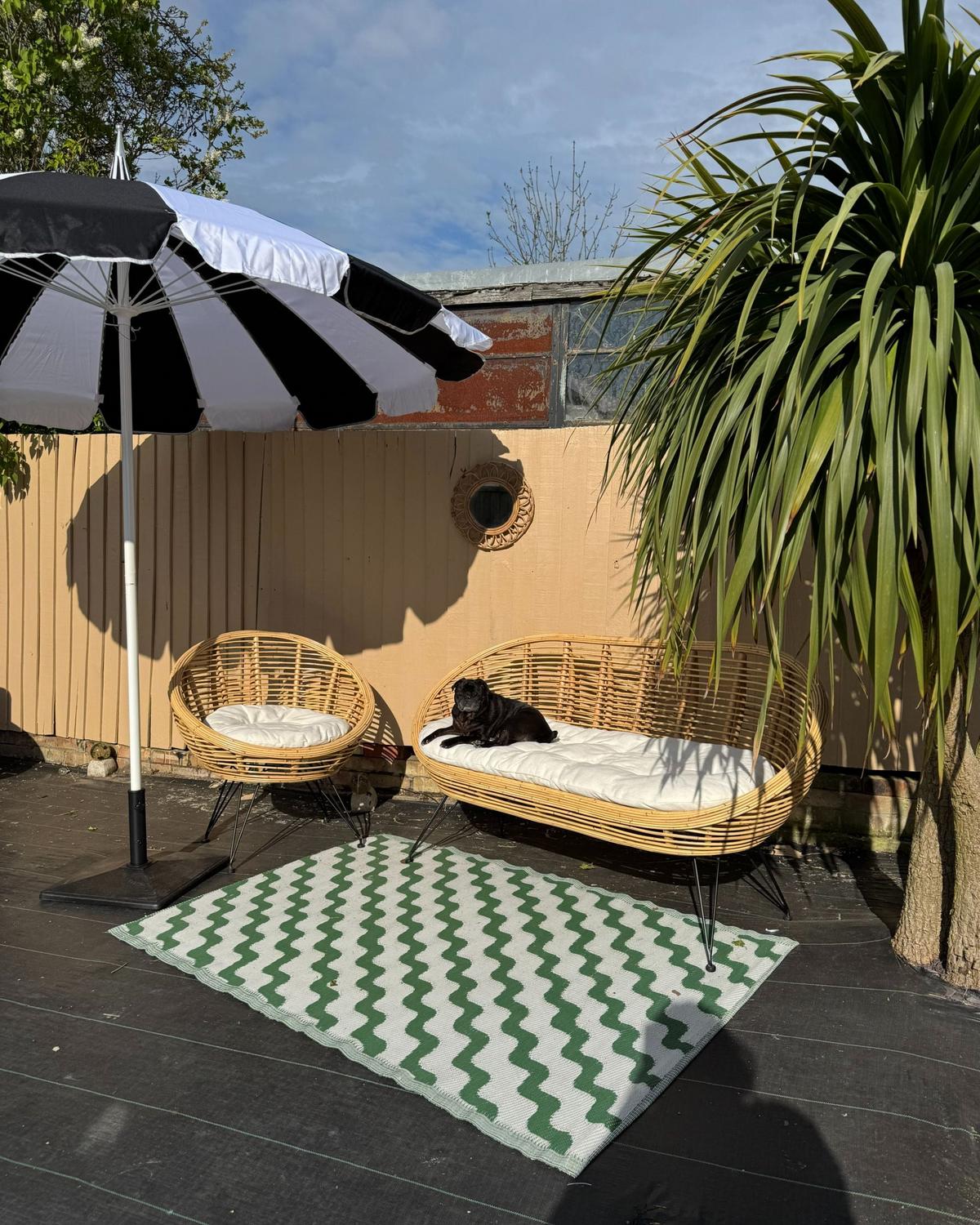 LOUNGE-SET 8-sitzer Rattan Hellbraun Maratea - Naturfarben, Naturmaterialen - Beliani