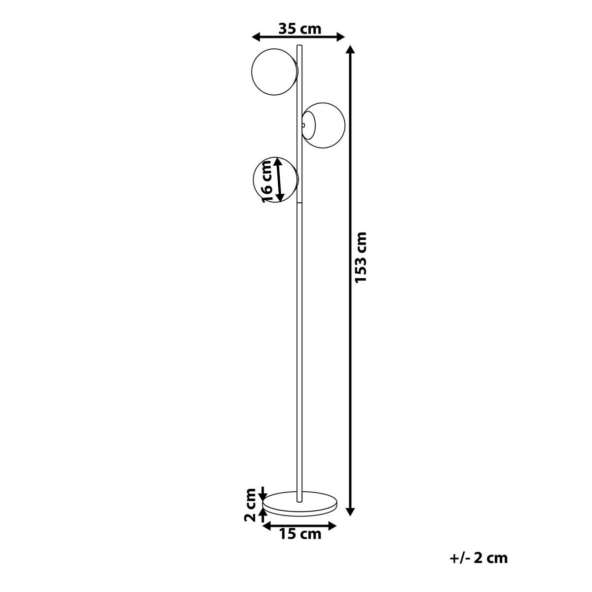 STEHLAMPE Schwarz 153 cm Wadi - Schwarz, Metall (35/35/153cm) - Beliani