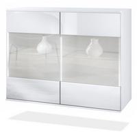 KOMMODE Bari Weiß Hochglanz - Weiß Hochglanz, Holzwerkstoff (92.5/73.5/35cm) - Vladon