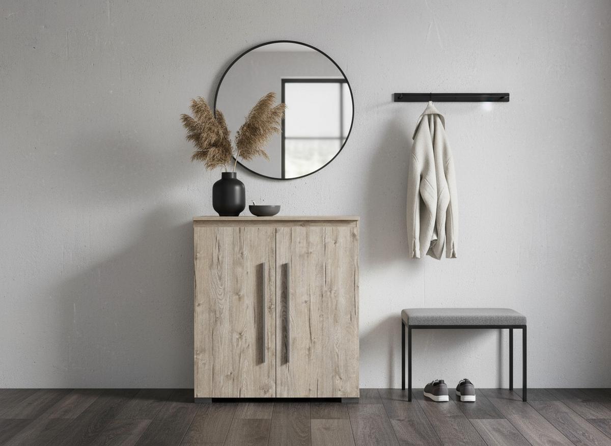 KOMMODE 85/92/50 cm Eiche Sand - Eichefarben/Silberfarben, Holzwerkstoff/Kunststoff (85/92/50cm) - arthur berndt