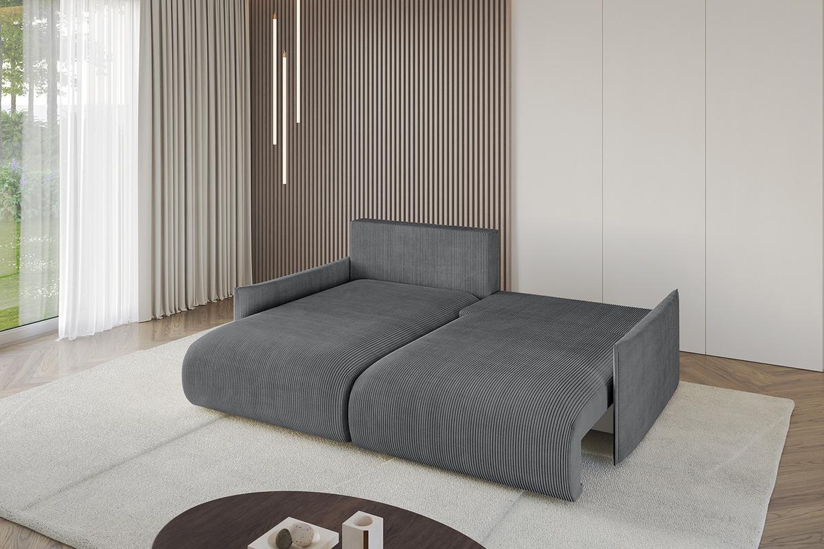 ECKSOFA Ottomane links ONESK-L -v1 216x177x72 Dunkelgrau Cord - Dunkelgrau, Holzwerkstoff/Kunststoff (216/177cm) - ALTDECOR
