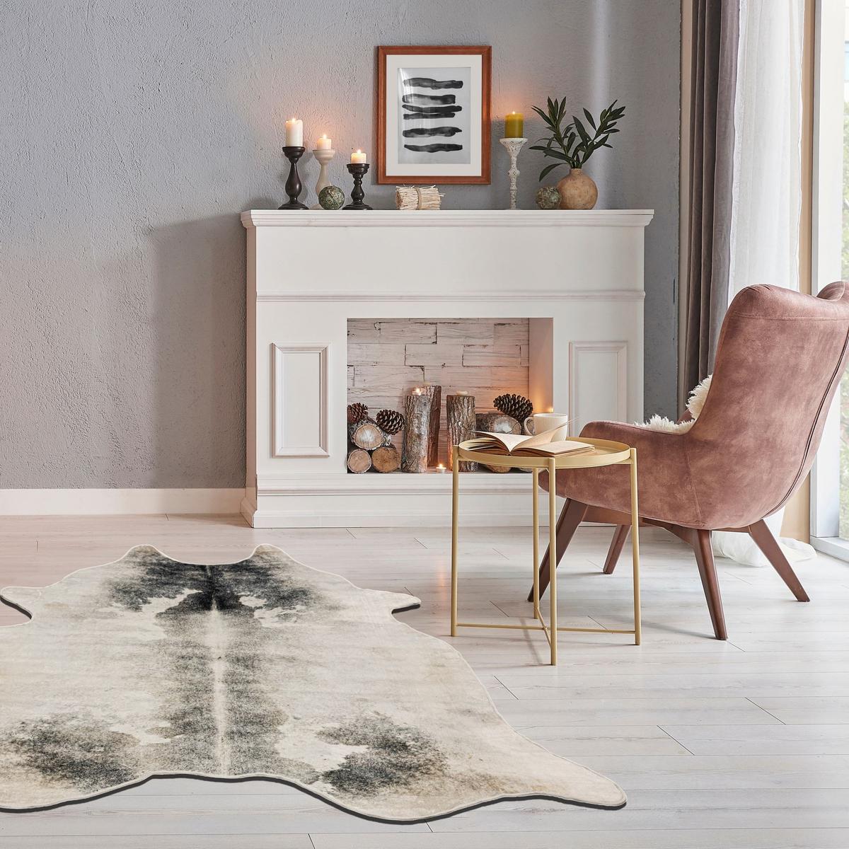 KUNSTFELL-TEPPICH Emilia 100x130 cm - Weiß, Textil (100/130cm) - Gino Falcone
