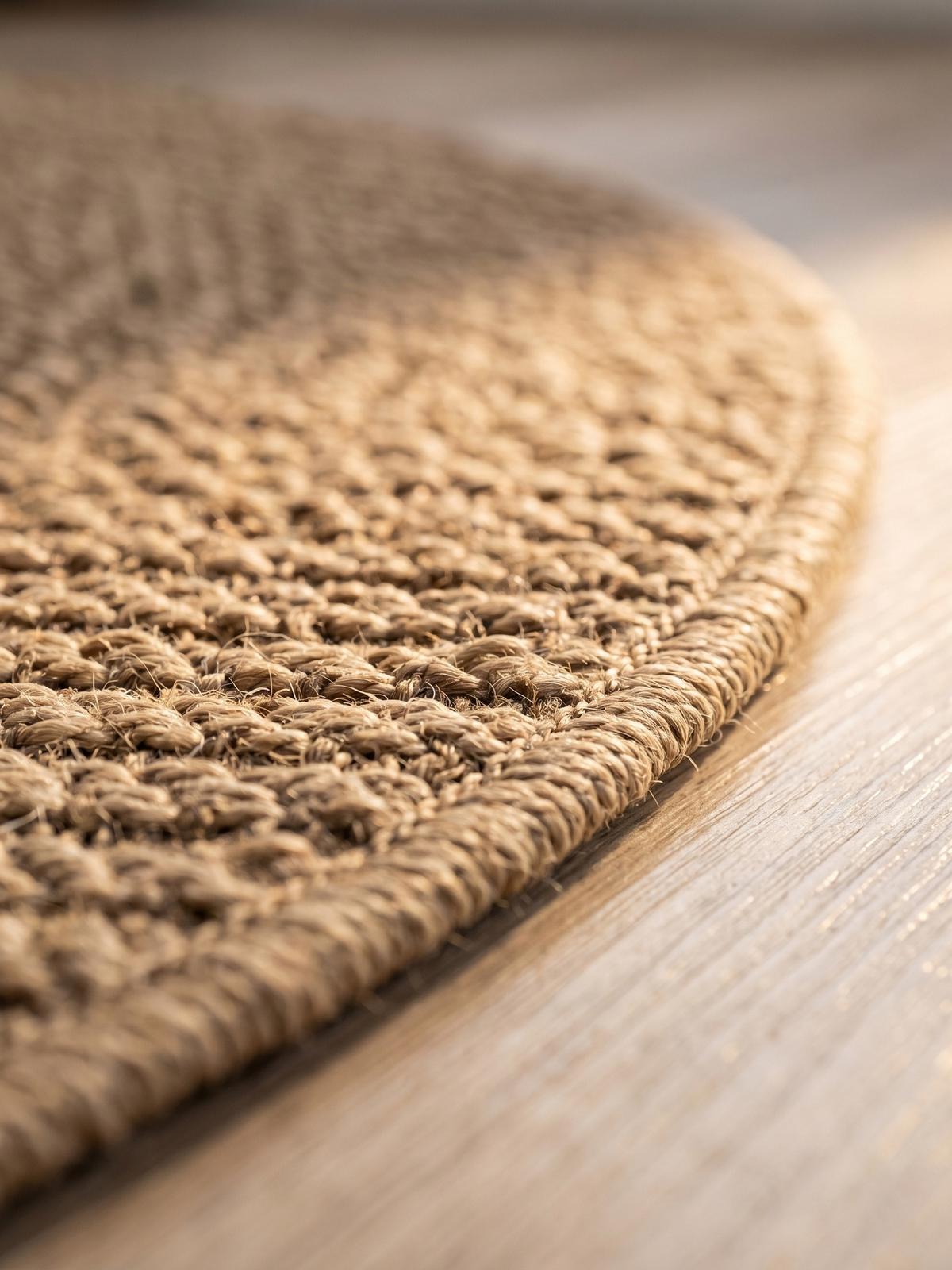 TEPPICH Outdoor ARLBERG in Beige, in Jute-Optik, aus Polypropylen, Ø 80 cm - Beige, Textil (80/80cm) - KADIMA DESIGN