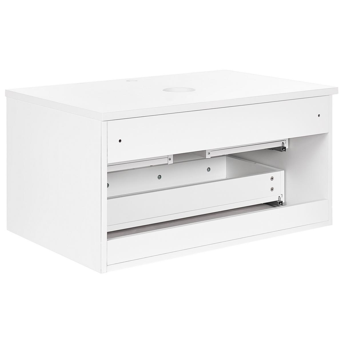 WASCHTISCHUNTERSCHRANK 80 cm Weiß Alzira - Weiß, Holzwerkstoff (80/40/52cm) - Beliani