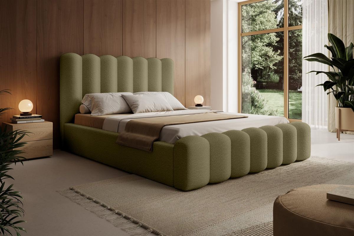 POLSTERBETT Macon In Euphoria - Grün, Holzwerkstoff/Textil (160/200cm) - Fun Möbel