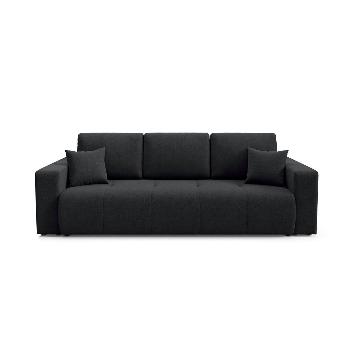 SOFA Giulia 3 Sitzplätze Schwarz - Schwarz, Holz (244/82/102cm) - Petits-meubles