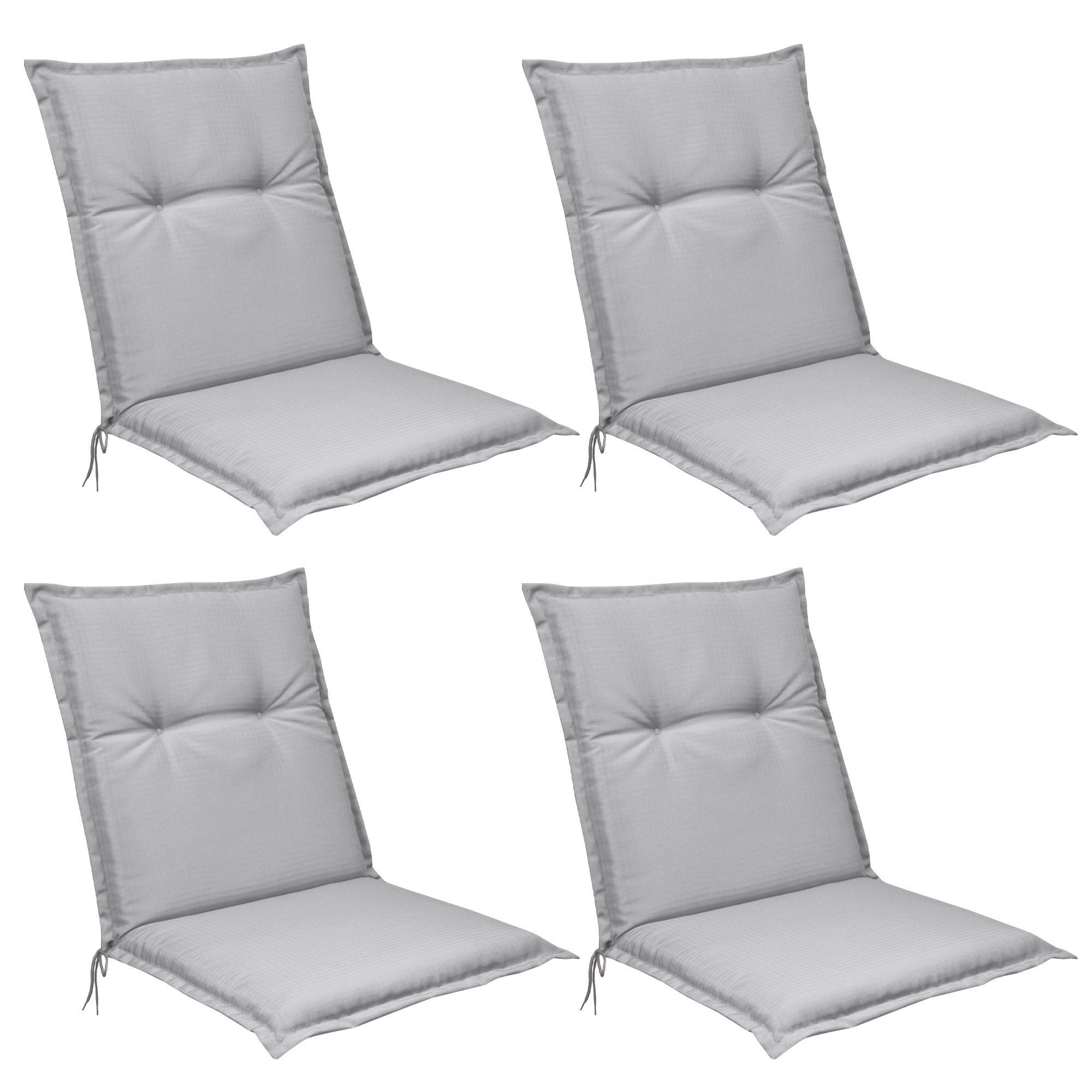 NIEDERLEHNERAUFLAGE Flair NL 100/50/8cm Hellgrau (4tlg) - Hellgrau, Textil (50/6/100cm) - Beautissu 