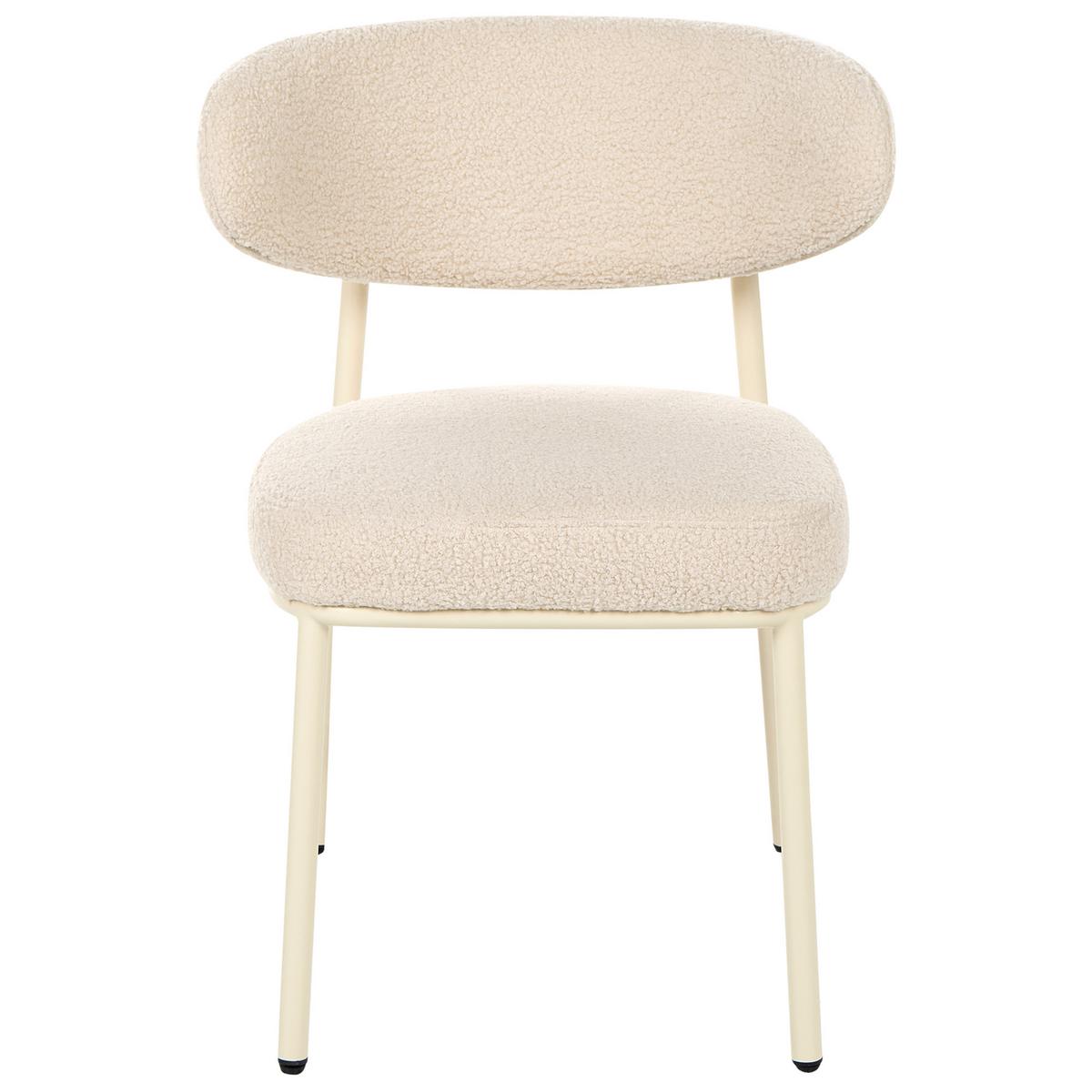 ESSZIMMERSTUHL 2er-Set Bouclé Hellbeige Unity - Beige, Textil (56/78/57cm) - Beliani