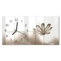 WANDUHR aus Glas 60x30 cm - Blume - Beige, Glas (60/30/0.4cm) - TULUP