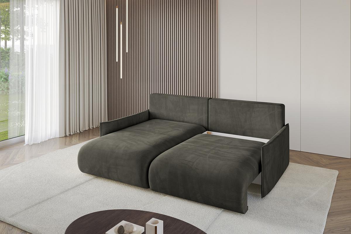 ECKSOFA Ottomane links ONESK-L -v1 216x177x72 Schwarz Velours - Schwarz, Holzwerkstoff/Kunststoff (216/177cm) - ALTDECOR