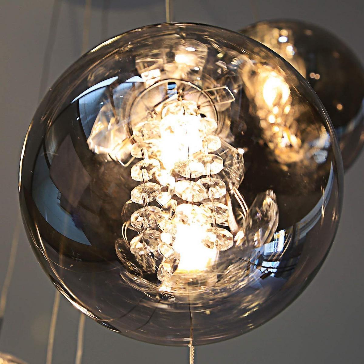 PENDELLEUCHTE Energie 3-flammig 30/30/150 cm - Grau, Glas (30/30/150cm) - Nettlife