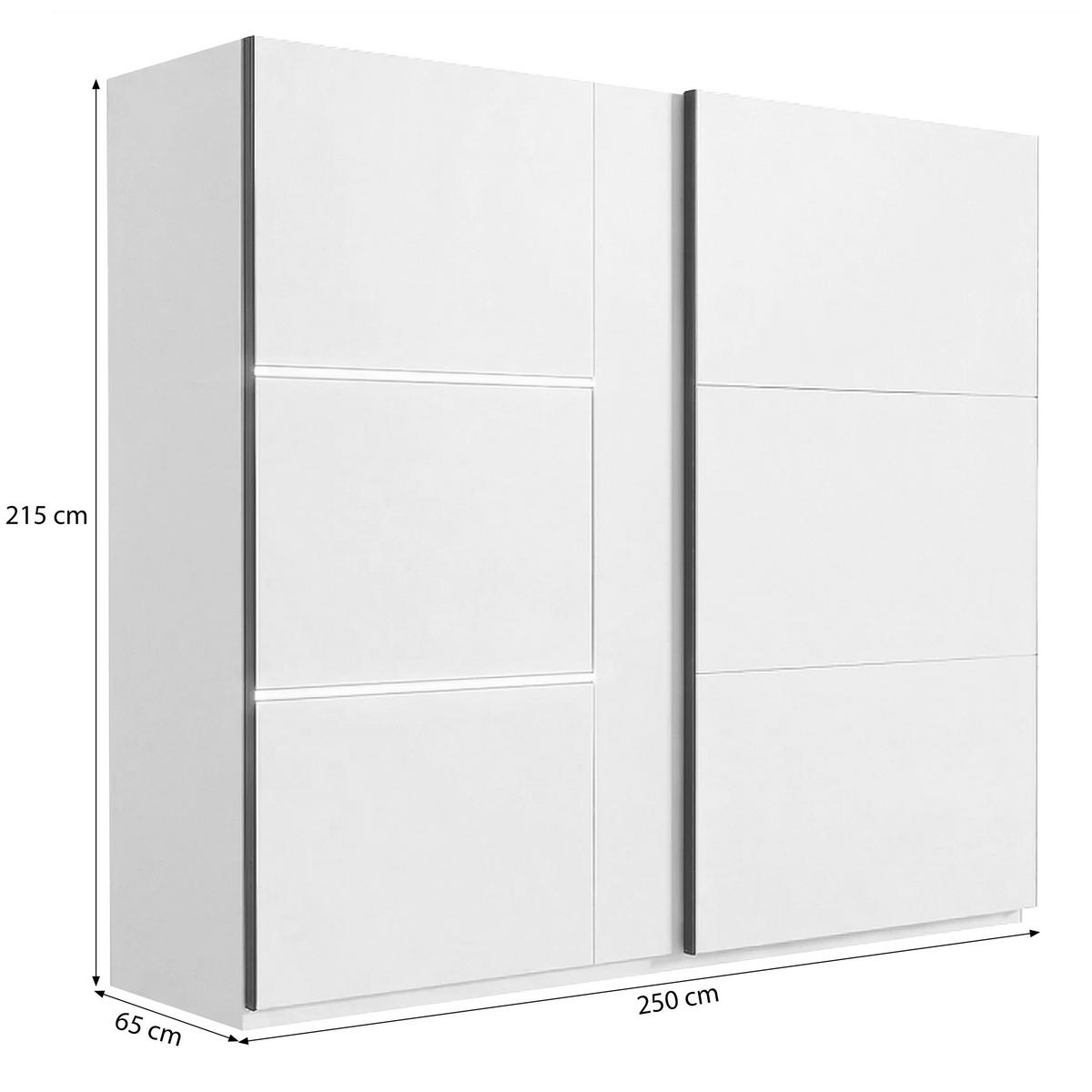 SCHWEBETÜRENSCHRANK Travis mit 2 Türen und LED-Beleuchtung, 250 cm, Kaschmir - Kaschmir, Holzwerkstoff (250/215/65cm) - Beautysofa