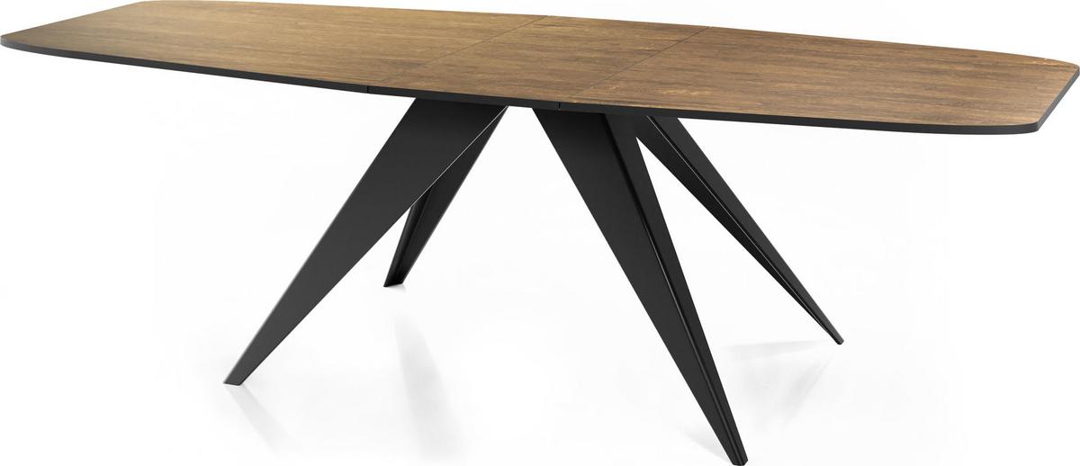 ESSTISCH Foster rechteckig ausziehbar, Lefkas Eiche 160-198/80/76 cm - Alteiche/Schwarz, Holzwerkstoff/Metall (80/200/76cm) - WFL GROUP