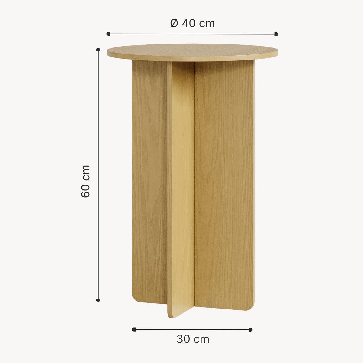 BEISTELLTISCH Vappevn - Eichefarben, Holzwerkstoff (40/40/60cm)