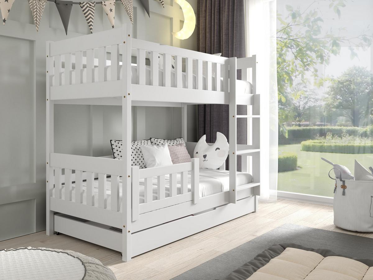 ETAGENBETT LUCIA 80x160 cm Weiß - Weiß, Holz (80/160cm) - MASSENO