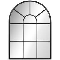 WANDSPIEGEL Fensterspiegel 70 x 50 cm Dekorativ Spiegel mit Metallrahmen Schwarz - Schwarz, Glas/Metall (2/50/70cm) - HOMCOM