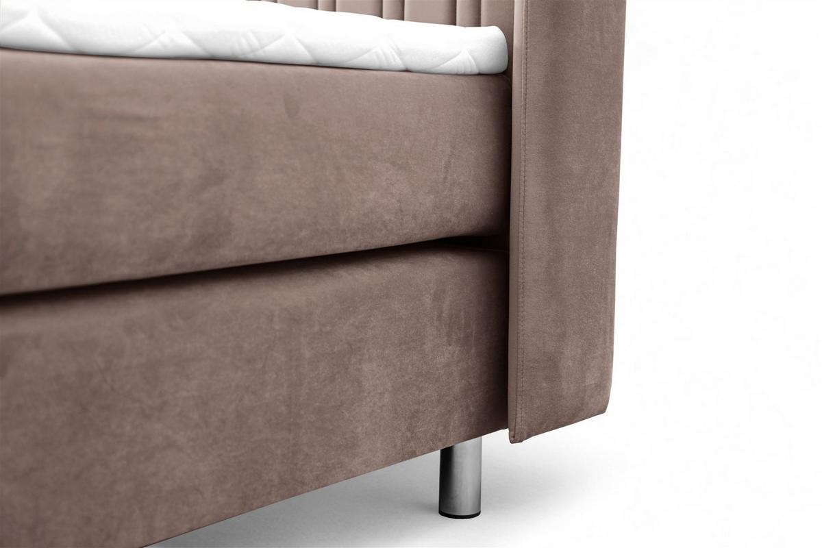 BOXSPRINGBETT Agnus - Dunkelbraun, Holzwerkstoff/Textil (160/200cm) - Fun Möbel
