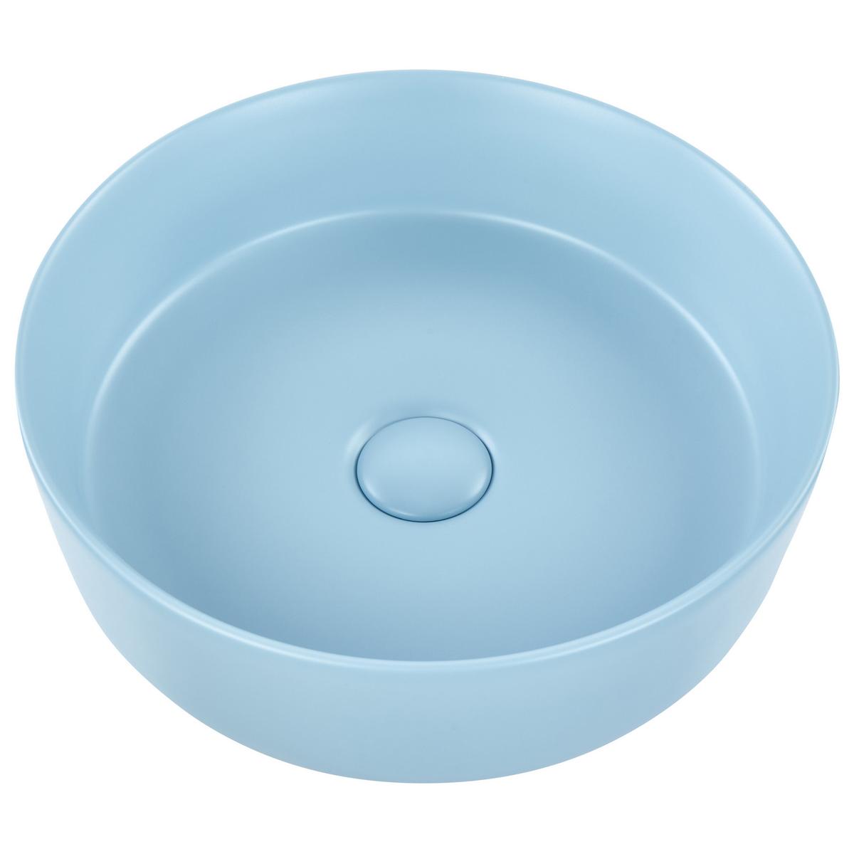 AUFSATZWASCHBECKEN Blau 37 cm Keramik Gudar - Blau, Keramik (37/12/37cm) - Beliani