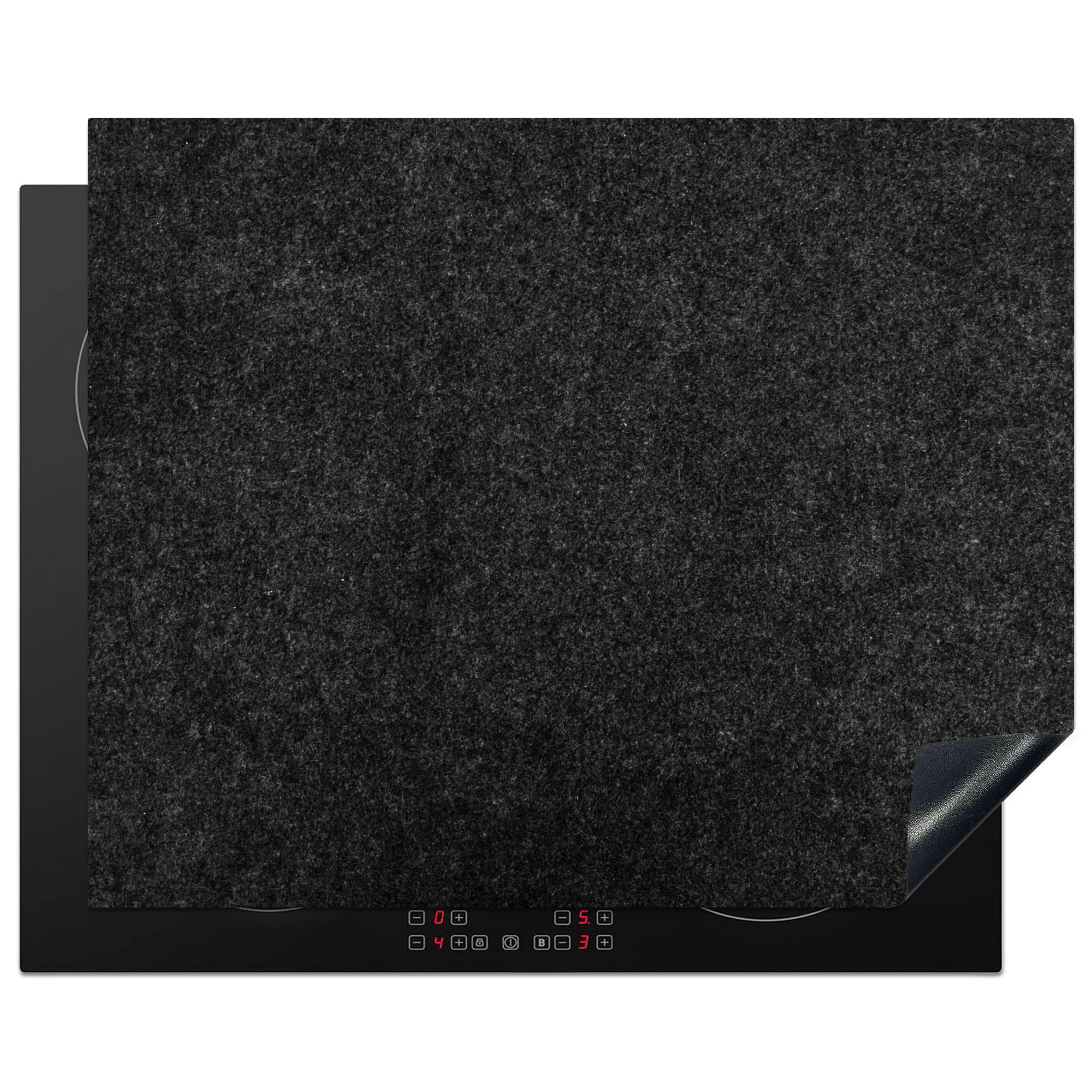 HERDABDECKPLATTE Granit - Schwarz - Granitstruktur - Dunkel Herdabdeckung Induktionsfeld 65x52 cm - Schwarz, Kunststoff (65/52/0.2cm) - MuchoWow