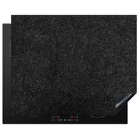HERDABDECKPLATTE Granit - Schwarz - Granitstruktur - Dunkel Herdabdeckung Induktionsfeld 65x52 cm - Schwarz, Kunststoff (65/52/0.2cm) - MuchoWow