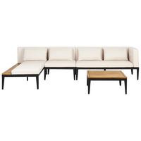 LOUNGE-SET 4-Sitzer Beige Bracciano - Hellbraun/Beige, Holz - Beliani