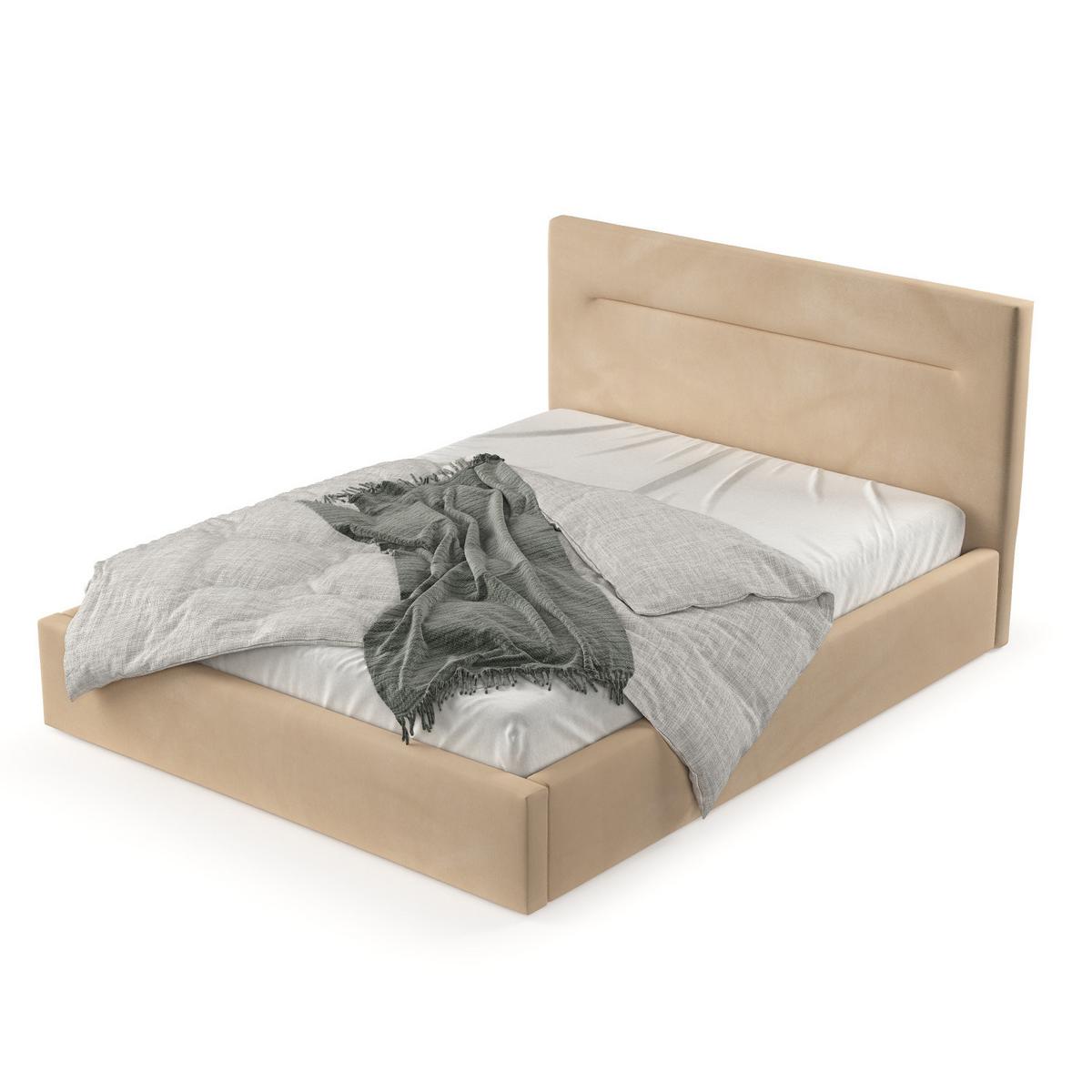 POLSTERBETT Liline 140/200 cm Beige im Kronos Stoff - Beige/Schwarz, Holz/Holzwerkstoff (140/200cm) - AltaBeds