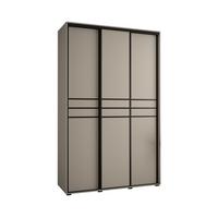 SCHWEBETÜRENSCHRANK 235,2/160/60 3-türig - Kaschmir/Schwarz, Holz/Metall (160/235.2/60cm) - MÖBEL KRYSPOL
