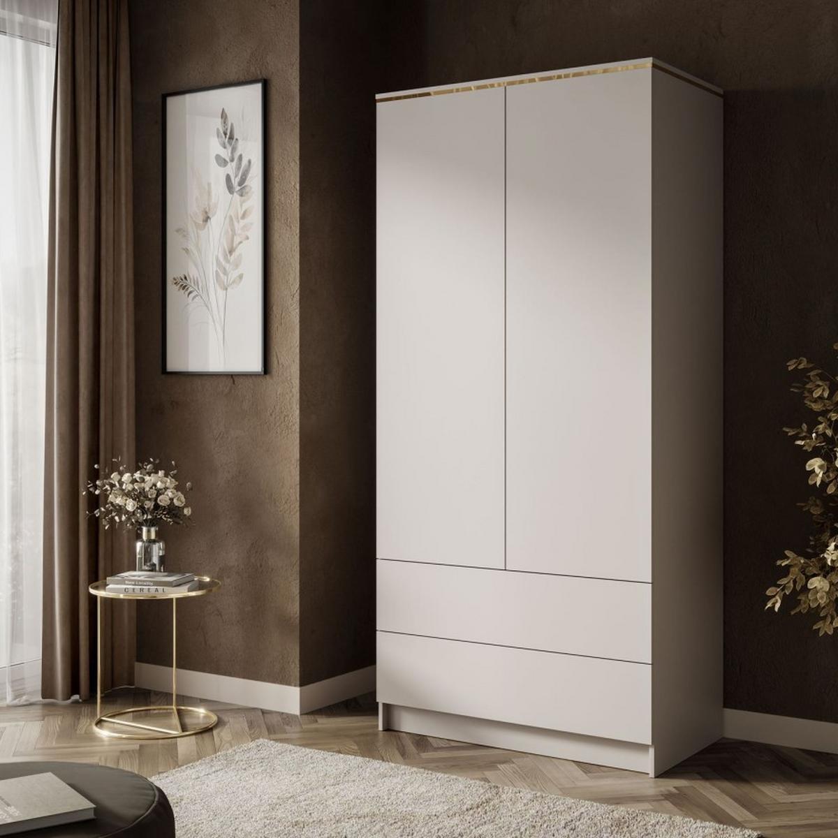 KLEIDERSCHRANK AURORA KASCHMIR 2D2S mit Schubladen - Kaschmir, Holzwerkstoff (100/210/57cm) - Lookway