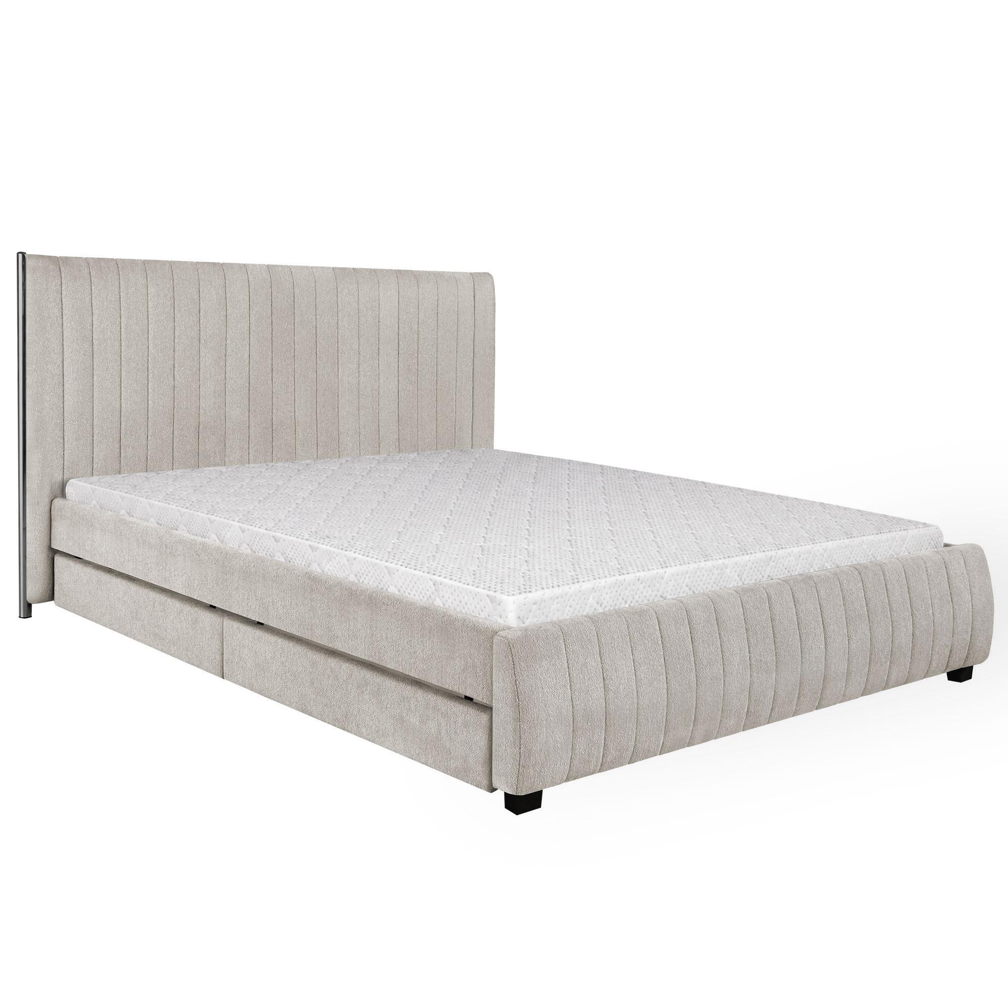 POLSTERBETT Calma mit Schaumstoffmatratze 10 cm, 2 Bettkastenschubladen, 160x200 cm, Bouclé-Stoff, Dunkelbeige - Beige, Textil (160/200cm) - Beautysofa