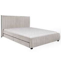 POLSTERBETT Calma mit Schaumstoffmatratze 10 cm, 2 Bettkastenschubladen, 160x200 cm, Bouclé-Stoff, Dunkelbeige - Beige, Textil (160/200cm) - Beautysofa