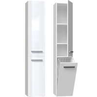 BADEZIMMERSCHRANK Weiß, Hochglanz Weiß 31/174/30 - Weiß Hochglanz, Holzwerkstoff (31/174/30cm) - RAUMHIRSCH FURNITURE