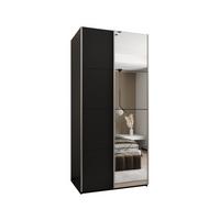 SCHWEBETÜRENSCHRANK 245,5/110/64 2-türig - Silberfarben/Schwarz, Holz/Metall (110/245/64cm) - Abiks Möbel