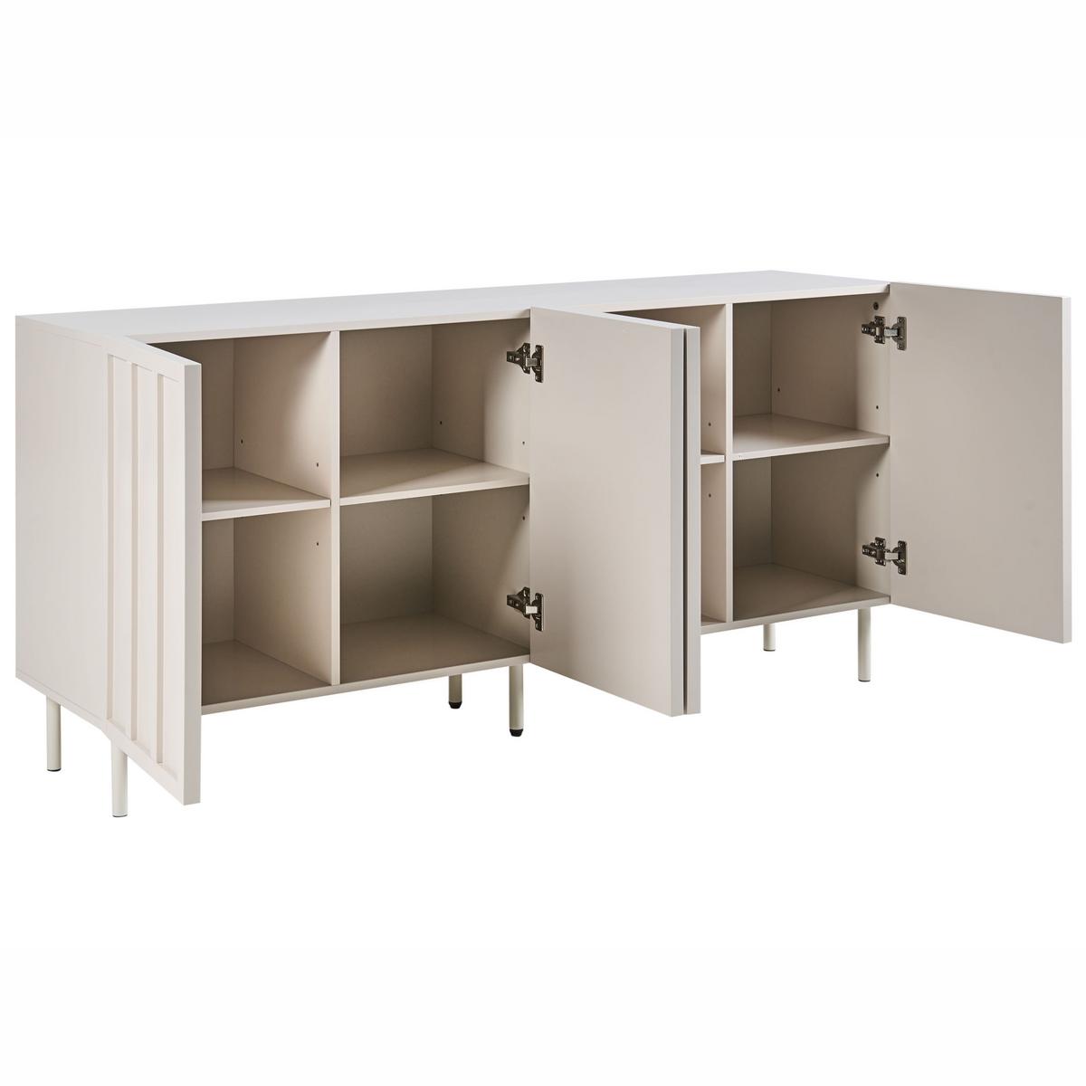 SIDEBOARD Hellbeige Clunes - Beige, Holzwerkstoff (160/75/38cm) - Beliani