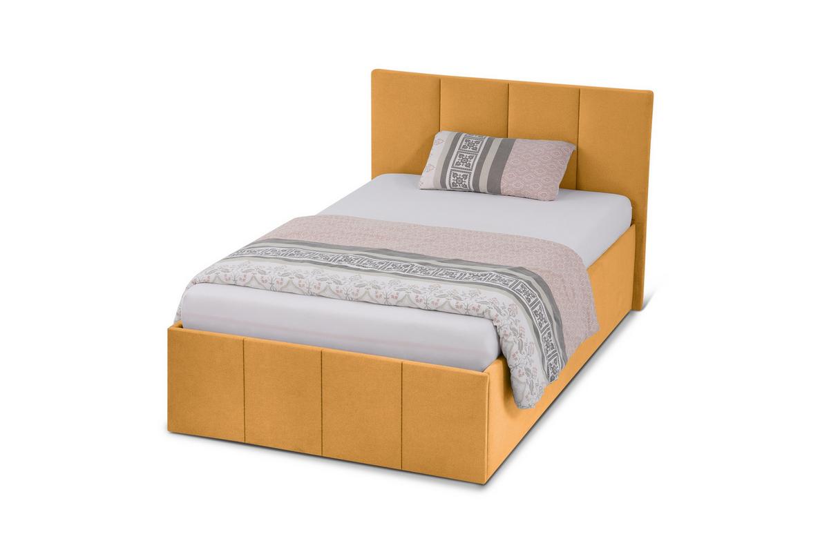 POLSTERBETT Dalas Gold 100 x 200 x 40 cm Bettkasten Mit hochwertiger Matratze H3 (bis 120 kg) und Lattenrost - Goldfarben, Holz (100/200cm) - Halmon Schlafkomfort Betten 